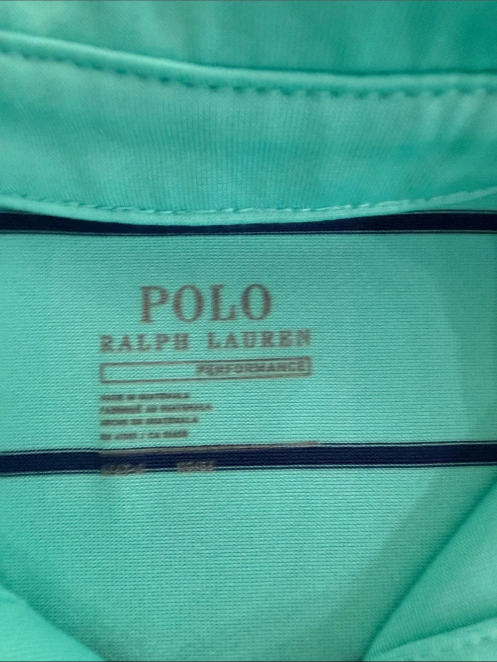Ralph Lauren Boys Polo Shirt in Aquamarine with Navy Stripes